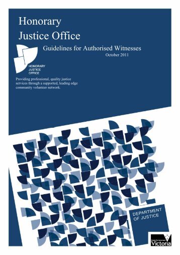 Guidelines for Authorised Witnesses - Department of Justice