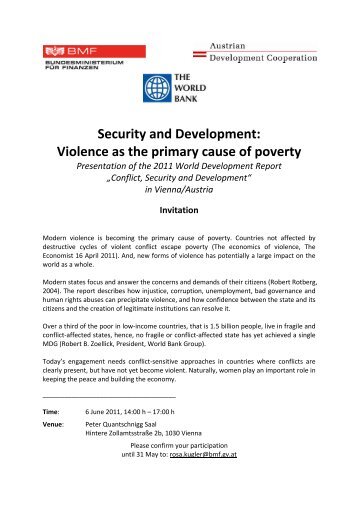 Security and Development: Violence as the primary cause of poverty