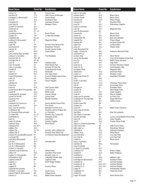 Street Index.indd - Lafayette Consolidated Government