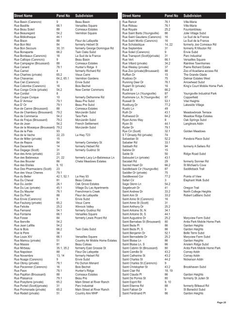 Street Index.indd - Lafayette Consolidated Government