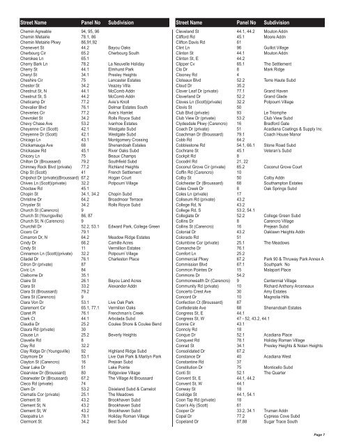 Street Index.indd - Lafayette Consolidated Government