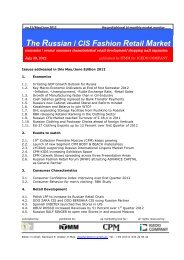 The Russian / CIS Fashion Retail Market - CPM MOSCOW