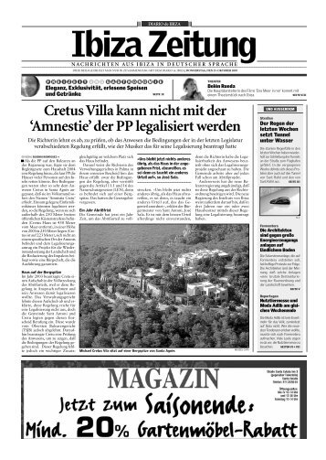 Cretus Villa kann nicht mit der 'Amnestie' der PP ... - Diario de Ibiza