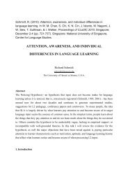 Attention, awareness, and individual differences in language learning