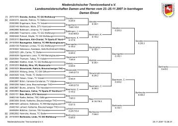 Ergebnisse Hauptfelder - Niedersächsischer Tennisverband e.V.