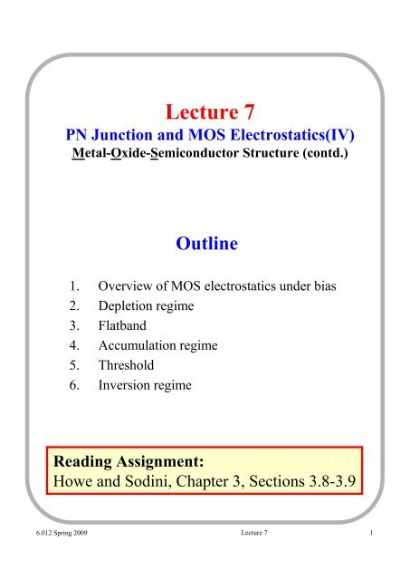 6.012 Microelectronic Devices and Circuits, Lecture 7 - MIT ...