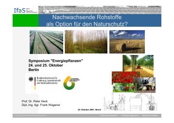 Nachwachsende Rohstoffe als Option für den Naturschutz?