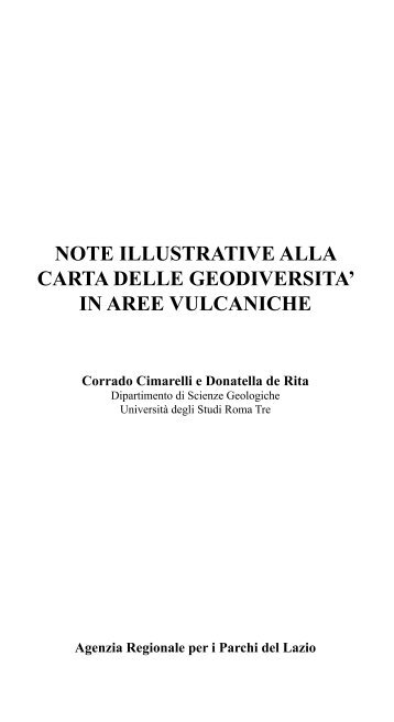 NOTE ILLUSTRATIVE ALLA CARTA DELLE GEODIVERSITA' IN ...