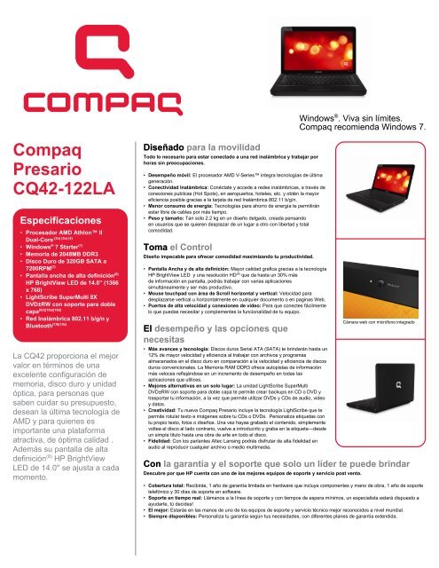 Compaq Presario Data Sheet - PC Performance