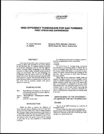 high efficiency turbogears for gas turbines - Artec Machine Systems