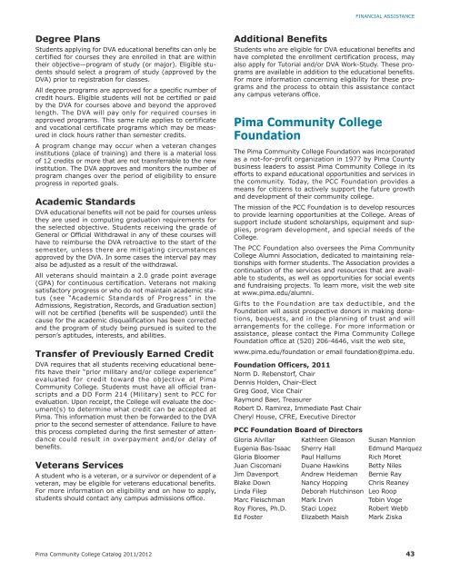 College Catalog Cover Design 2 - Pima Community College