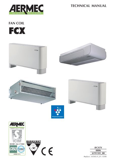 Technical manual fan coil Aermec FCX