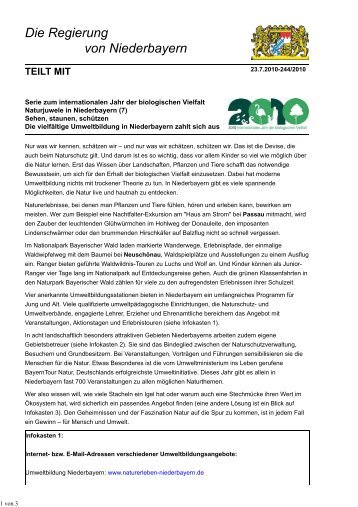 Pressemitteilung Nr. 244/2010 - Die Regierung von Niederbayern