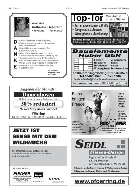 Informationsblatt-2011-07 - Markt Pförring