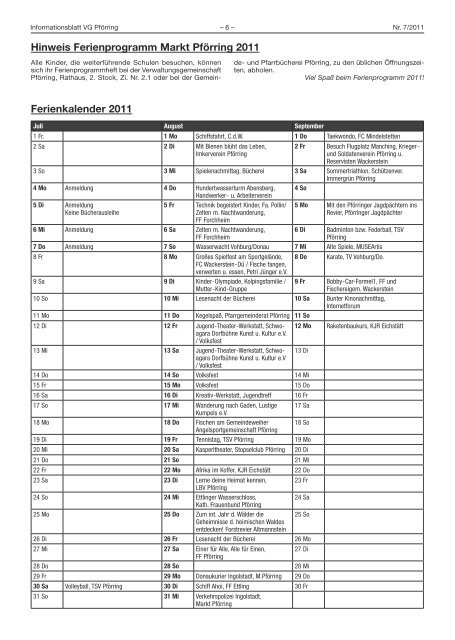 Informationsblatt-2011-07 - Markt Pförring