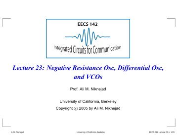 EECS 142 Lecture 23 - RFIC - University of California, Berkeley