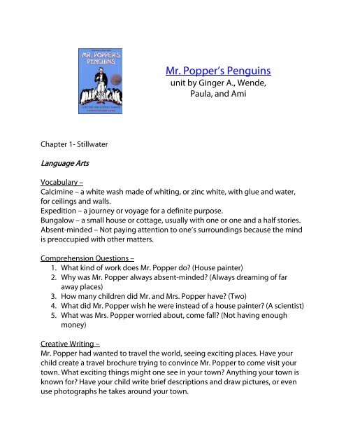 Mr. Popper's Penguins - Primary Grades Class Page