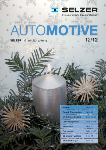 SELZER Mitarbeiterzeitung AUTOMOTIVE 12-2012