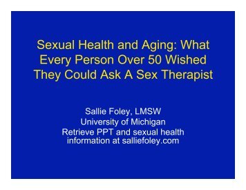 sex and aging ask a therapist - Sallie Foley