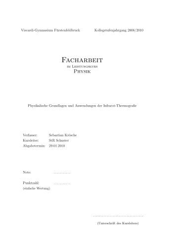 Facharbeit aus dem Fach Physik - Index of