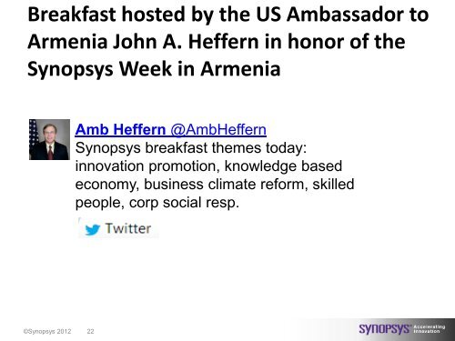 06, 2012, Synopsys Week in Armenia