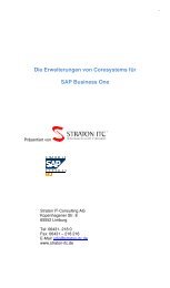 SAP Business One. - Straton IT-Consulting AG