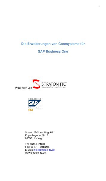 SAP Business One. - Straton IT-Consulting AG