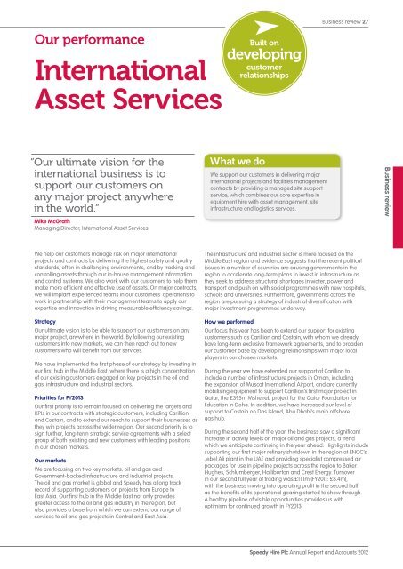 Annual Report and Accounts 2012 - Speedy Hire plc