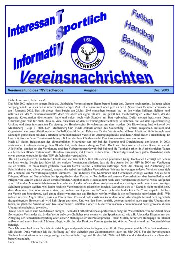 Bericht der Badmintonabteilung - von TSV Escherode