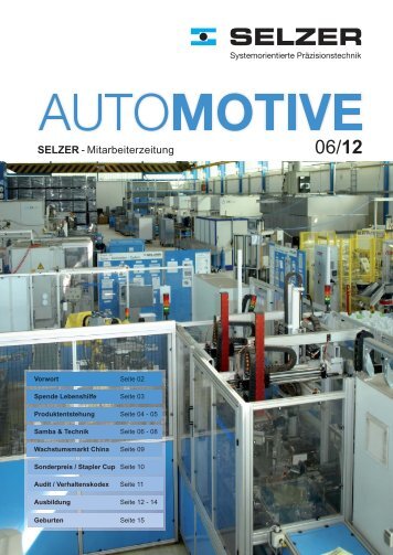 SELZER Mitarbeiterzeitung AUTOMOTIVE 06-2012