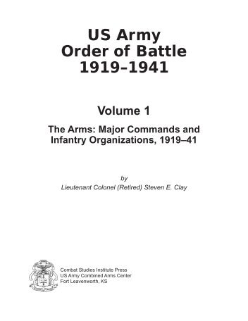 US Army Order of Battle 1919–1941 - US Army Combined Arms ...