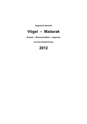 Vögel – Madarak 2012 - Verbalissimo