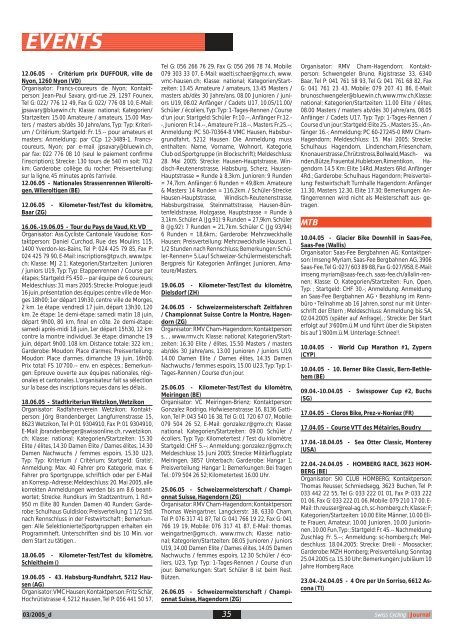 Swiss Cycling Journal 03/2005 - Velo-Moto-Club Männedorf