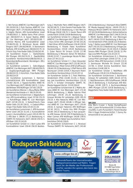 Swiss Cycling Journal 03/2005 - Velo-Moto-Club Männedorf