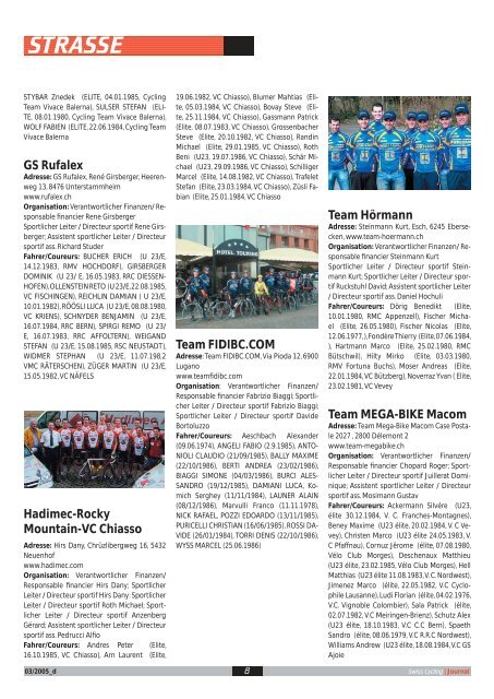 Swiss Cycling Journal 03/2005 - Velo-Moto-Club Männedorf