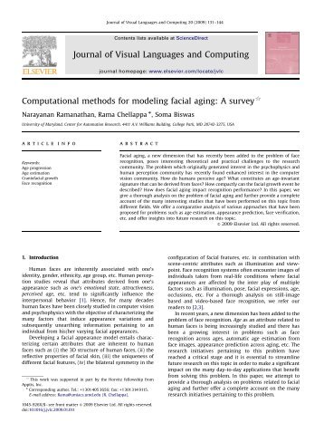 Computational methods for modeling facial aging A survey