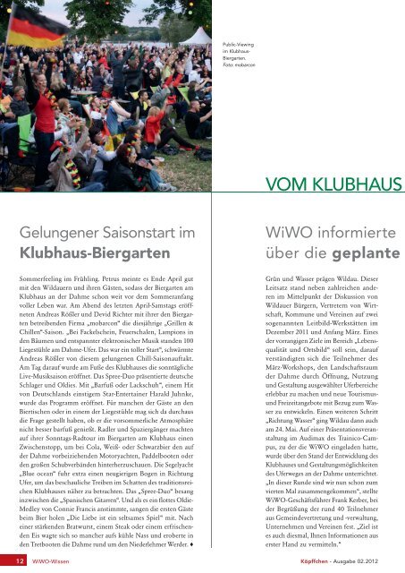 Ausgabe 3 / 2012 - WiWO Wildauer Wohnungsbaugesellschaft