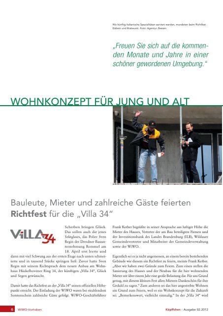 Ausgabe 3 / 2012 - WiWO Wildauer Wohnungsbaugesellschaft