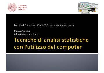 Tecniche di Analisi: elementi base [Pdf] - Marco Vicentini