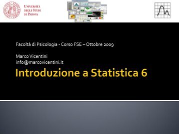 Introduzione a Statistica: elementi base [Pdf] - Marco Vicentini