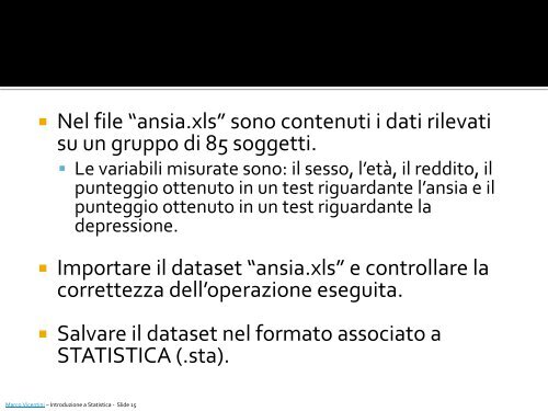 Introduzione a Statistica: elementi base [Pdf] - Marco Vicentini