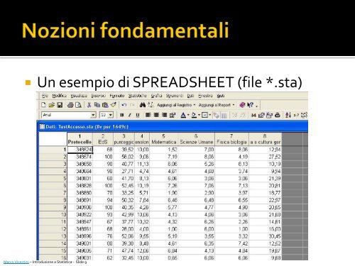 Introduzione a Statistica: elementi base [Pdf] - Marco Vicentini