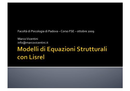 Introduzione a Lisrel: richiami teorici [Pdf] - Marco Vicentini