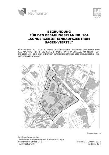 begründung für den bebauungsplan nr. 104 - Stadt Neumünster