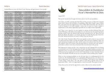 Newyddion & Dyddiadur Vicar's Newsletter & Diary - Parish of Burry ...