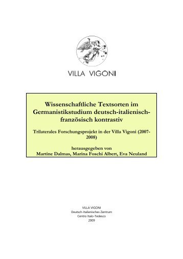 Wissenschaftliche Textsorten im Germanistikstudium - Collana Villa ...