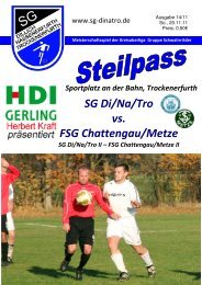 Steilpass SG Di/Na/Tro - FSG Chattengau/Metze vom 20.11.2011