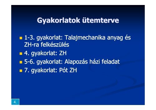 Epitesz gyak 1 VG - Geotechnikai Tanszék