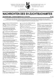 NACHRICHTEN DES SV-ZUCHTBUCHAMTES - Elpastoraleman.eu