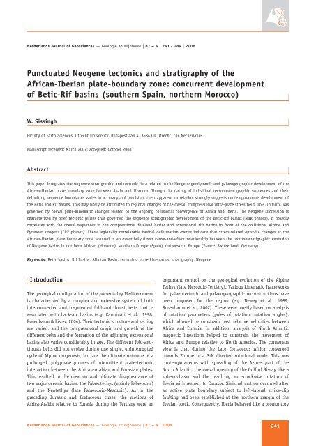 Punctuated Neogene tectonics and stratigraphy of the African ...